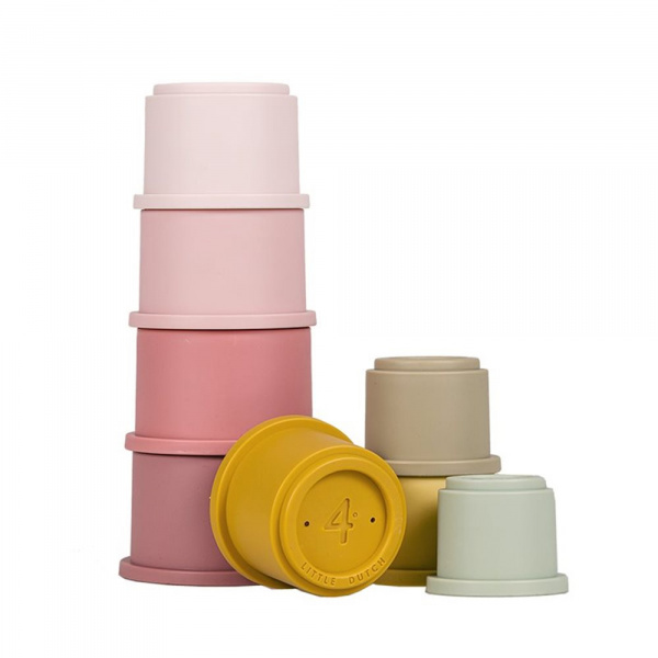 Tour à empiler rose Little dutch