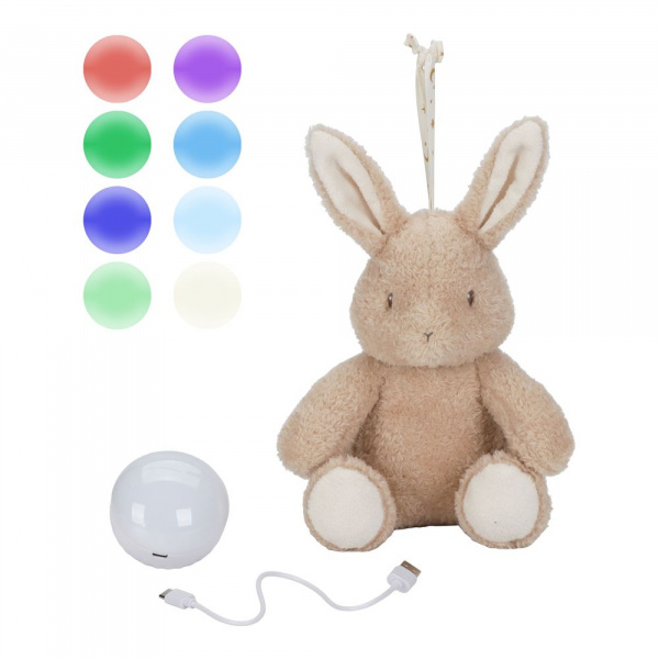 Peluche musicale et lumineuse lapin - newborn Little dutch