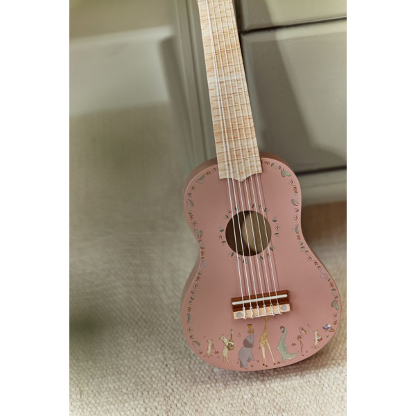 Guitare rose en bois - safari friends Little dutch