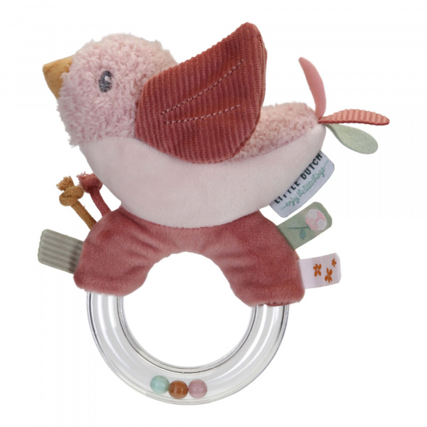 Hochet anneau bébé oiseau flowers & butterflies Little dutch