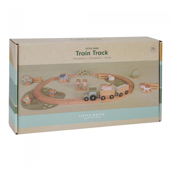 Circuit de train en bois fsc - little farm Little dutch