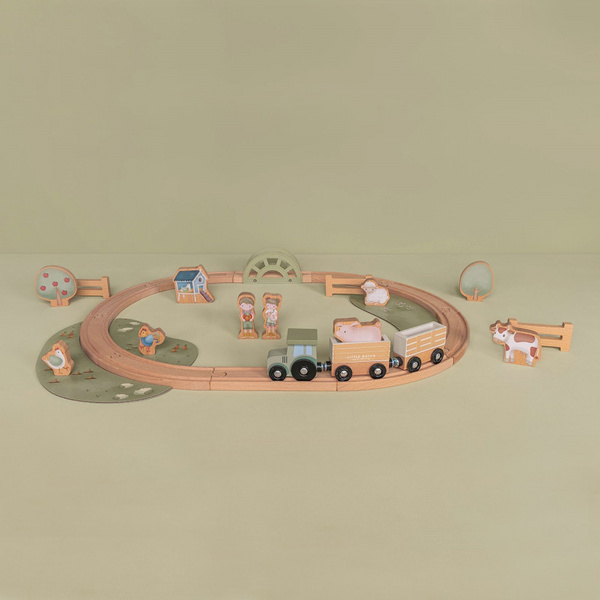 Circuit de train en bois fsc - little farm Little dutch