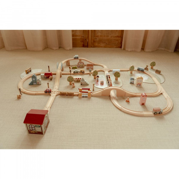 Circuit de train xxl en bois fsc Little dutch