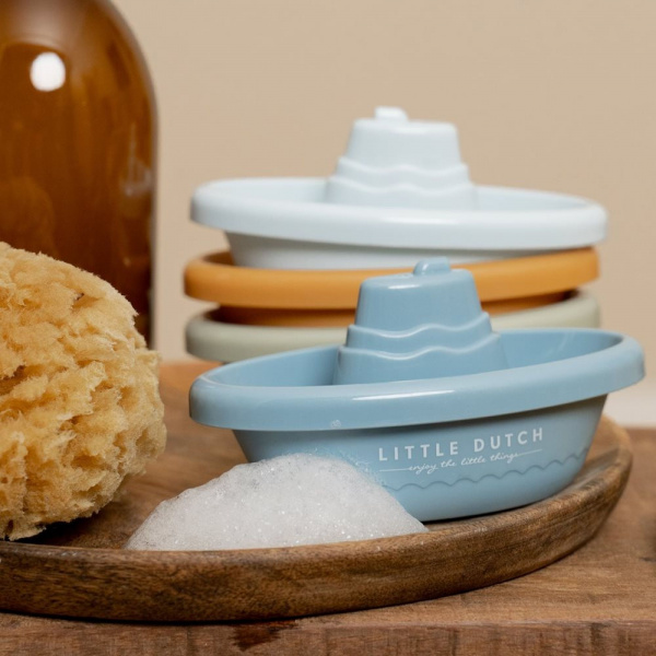 Jouet de bain bateaux à empiler bleu Little dutch