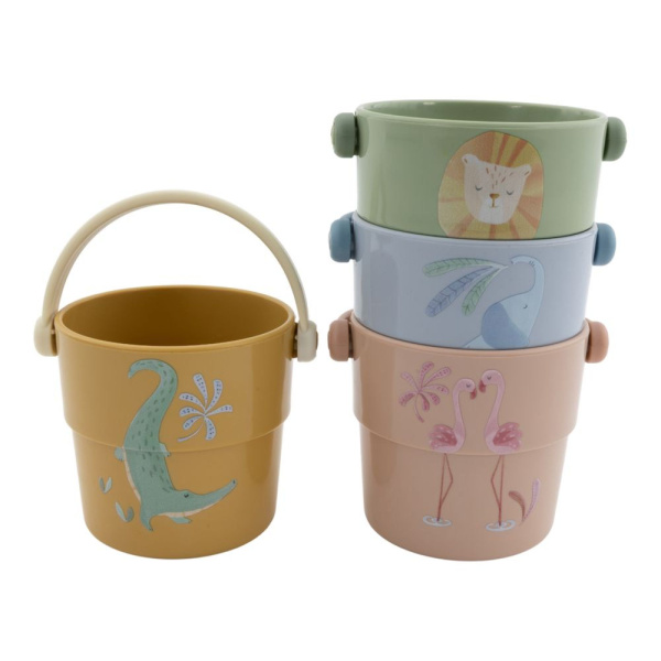 Lot de 4 gobelets de bain - safari friends Little dutch