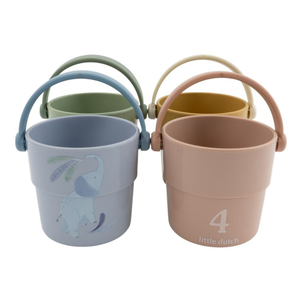 Lot de 4 gobelets de bain - safari friends Little dutch