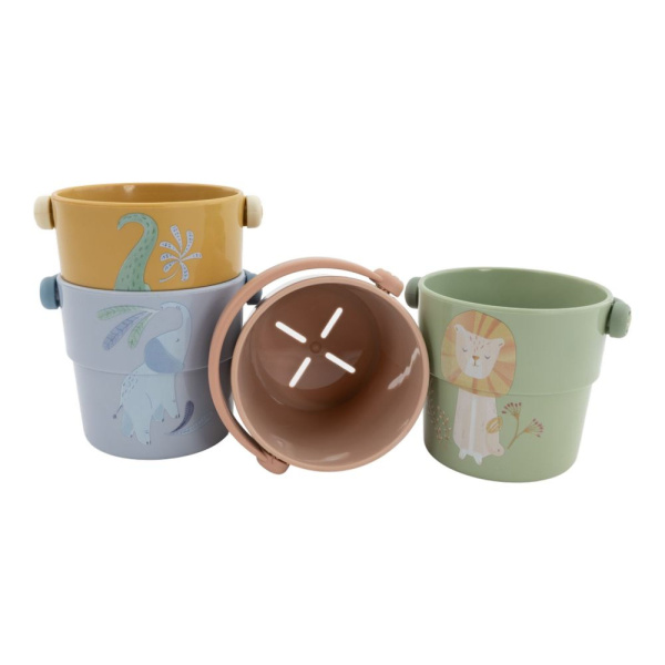 Lot de 4 gobelets de bain - safari friends Little dutch