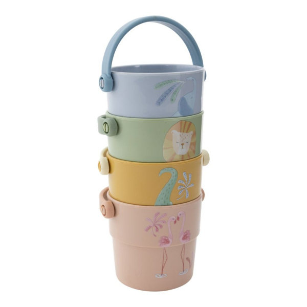Lot de 4 gobelets de bain - safari friends Little dutch