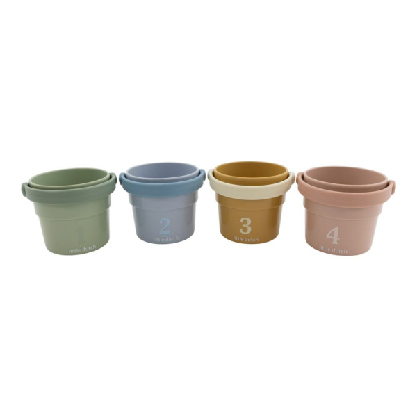 Lot de 4 gobelets de bain - safari friends Little dutch