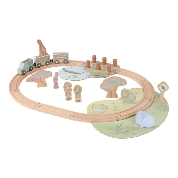 Circuit de train en bois - safari friends Little dutch