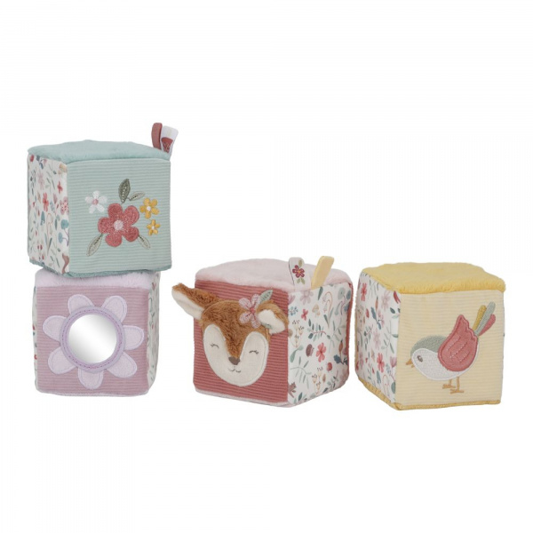 Lot de 4 cubes d'activités en tissu fairy garden Little dutch