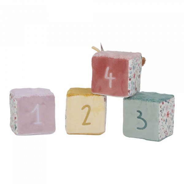 Lot de 4 cubes d'activités en tissu fairy garden Little dutch