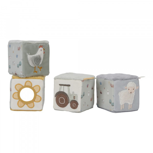 Lot de 4 cubes doux - little farm Little dutch