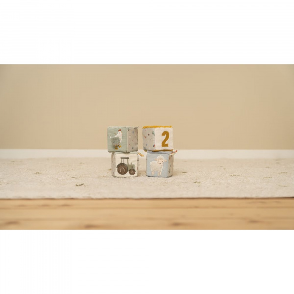 Lot de 4 cubes doux - little farm Little dutch