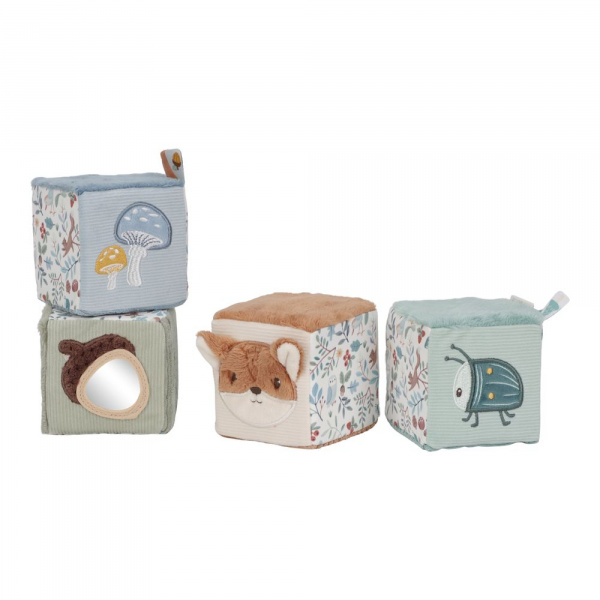Lot de 4 cubes d'activités en tissu forest friends Little dutch