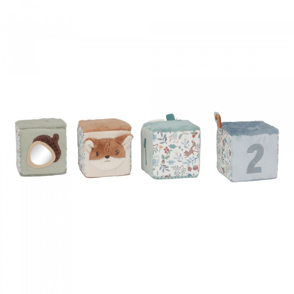 Lot de 4 cubes d'activités en tissu forest friends Little dutch