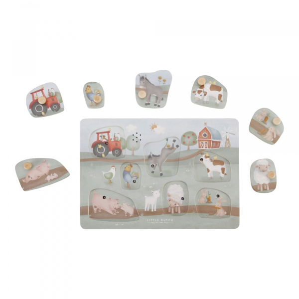 Puzzle sonore en bois fsc - little farm Little dutch