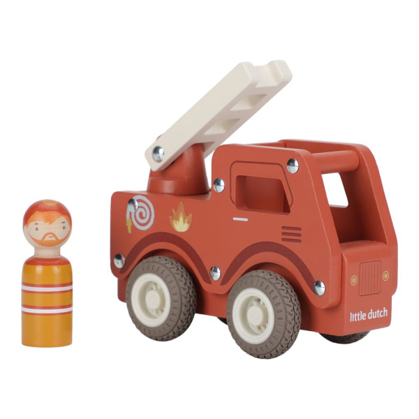 Camion de pompiers 1er âge en bois fsc Little dutch