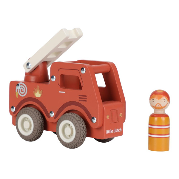 Camion de pompiers 1er âge en bois fsc Little dutch