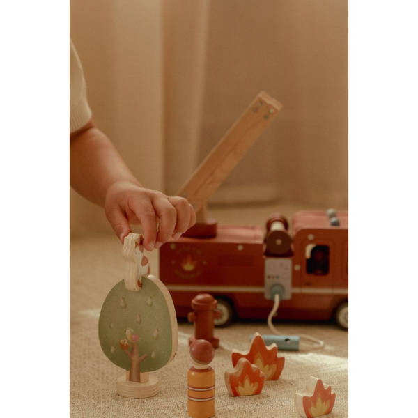 Camion de pompiers et accessoires en bois fsc Little dutch