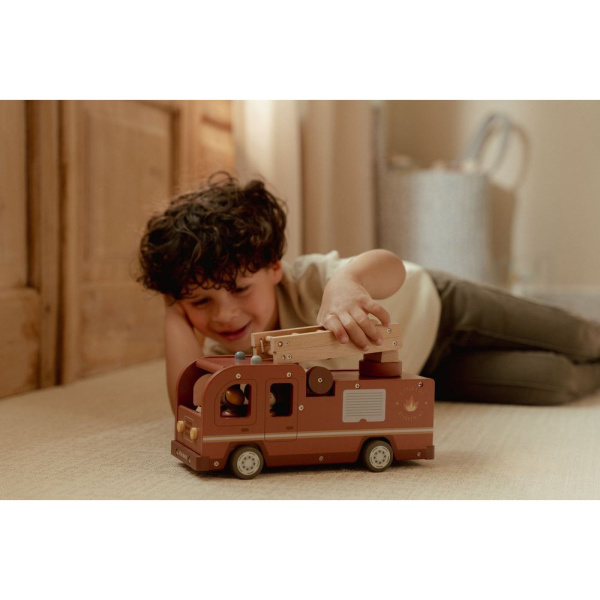 Camion de pompiers et accessoires en bois fsc Little dutch
