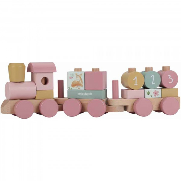 Train à blocs en bois fsc - fairy garden Little dutch