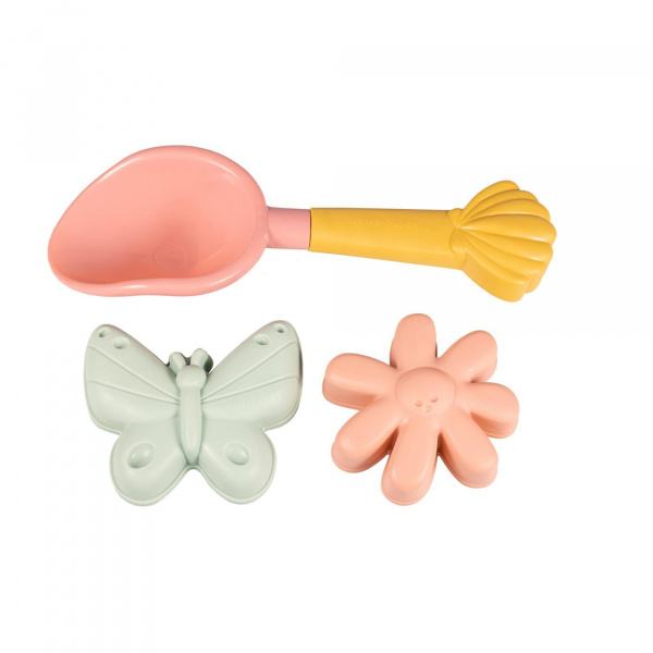 Set de 3 petits jouets de plage flowers & butterflies Little dutch