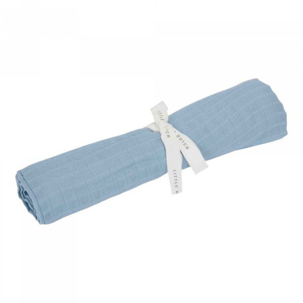 Lange xl en gaze de coton - pure denim blue Little dutch