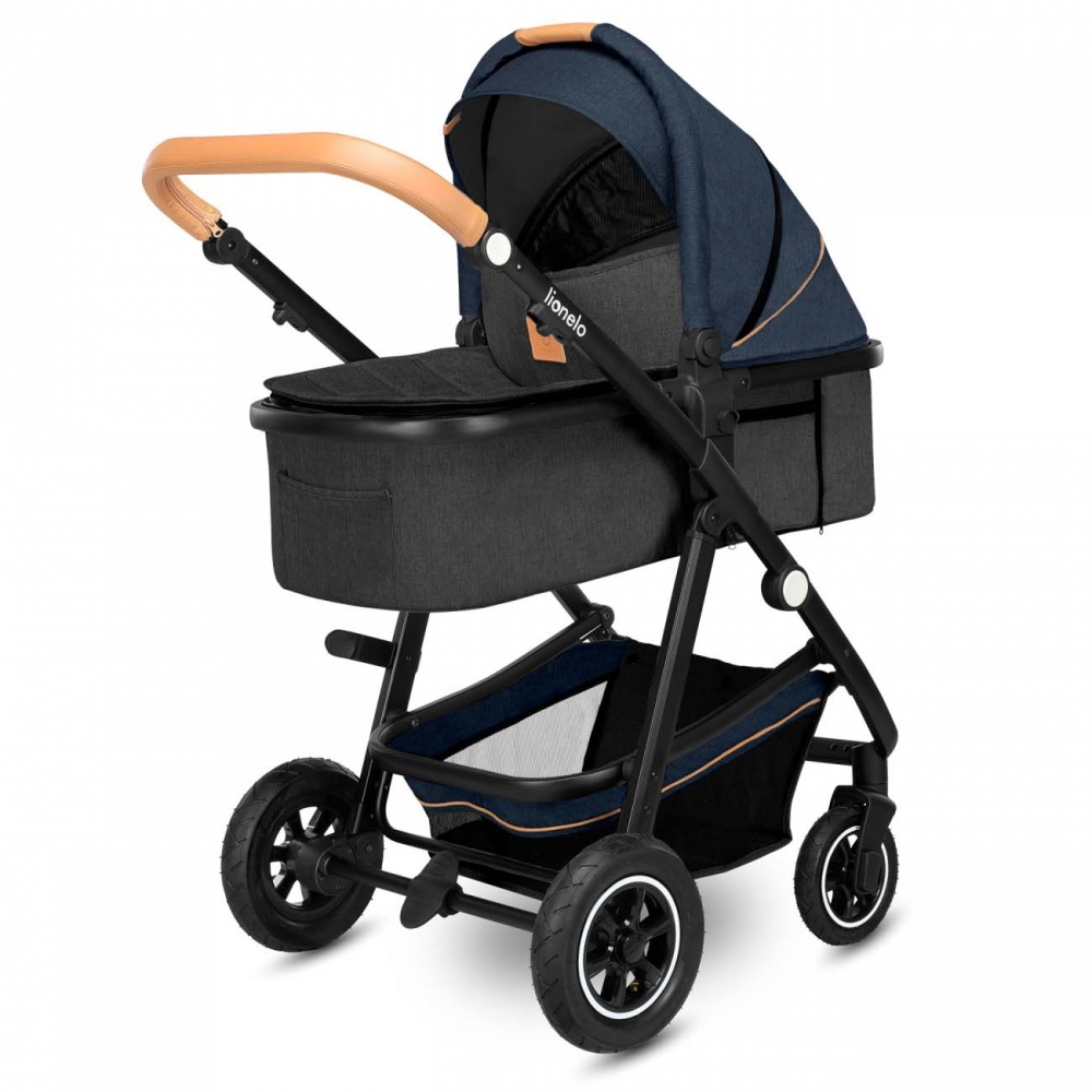 LIONELO Pack duo Poussette 2en1 bébé Amber avec nacelle sac et