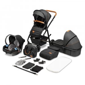 Poussette trio amber + nacelle + coque grey graphite Lionelo