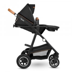 Poussette trio amber + nacelle + coque grey graphite Lionelo