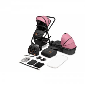 Poussette duo amber + nacelle pink Lionelo