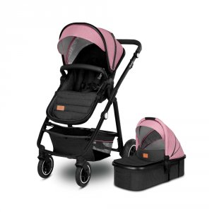 Poussette duo amber + nacelle pink Lionelo