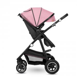 Poussette trio amber + nacelle + coque pink Lionelo