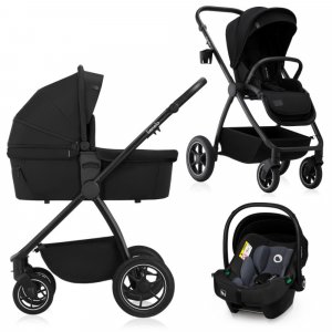 Poussette trio meril + nacelle + coque black onyx Lionelo