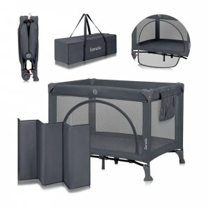 Lit parapluie bébé laura compact 2 en 1 grey concrete Lionelo