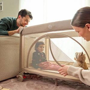 Lit parapluie bébé laura compact 2 en 1 green sage Lionelo