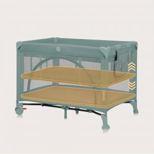 Lit parapluie bébé laura compact 2 en 1 green sage Lionelo