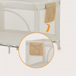 Lit parapluie bébé laura compact 2 en 1 beige sand Lionelo