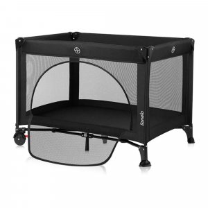 Lit parapluie bébé laura compact 2 en 1 black carbon Lionelo