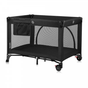 Lit parapluie bébé laura compact 2 en 1 black carbon Lionelo