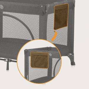 Lit parapluie bébé laura compact 2 en 1 black carbon Lionelo