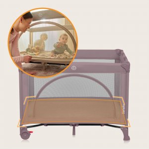 Lit parapluie bébé laura compact 2 en 1 pink nude Lionelo