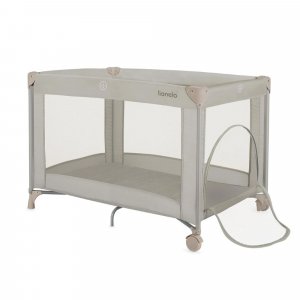 Lit parapluie bébé amelie compact avec matelas beige sand Lionelo