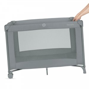 Lit parapluie bébé amelie compact avec matelas grey concrete Lionelo