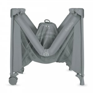 Lit parapluie bébé amelie compact avec matelas grey concrete Lionelo