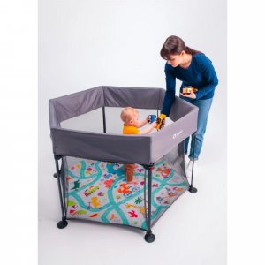 Parc pliable pour enfants roel grey multicolor Lionelo