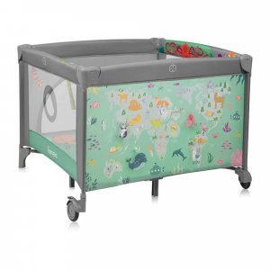 Parc bébé mille plus 100x100 cm pliable avec matelas grey green Lionelo