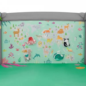 Parc bébé mille plus 100x100 cm pliable avec matelas grey green Lionelo