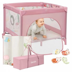 Parc bébé mille plus 100x100 cm pliable avec matelas pink Lionelo